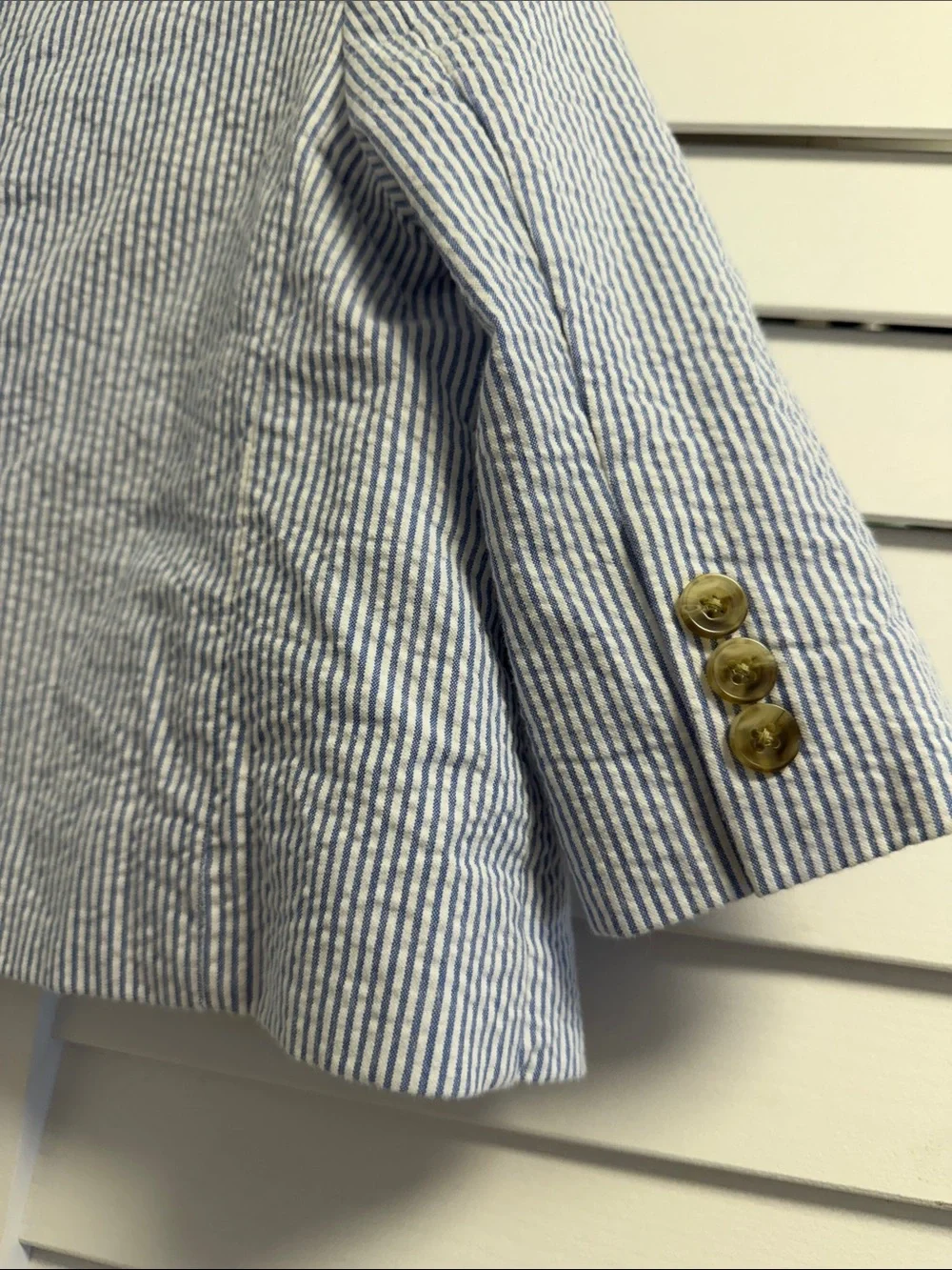 Janie and Jack Seersucker Blazer Jacket Blue White Striped Boys 12-18 Months NWT